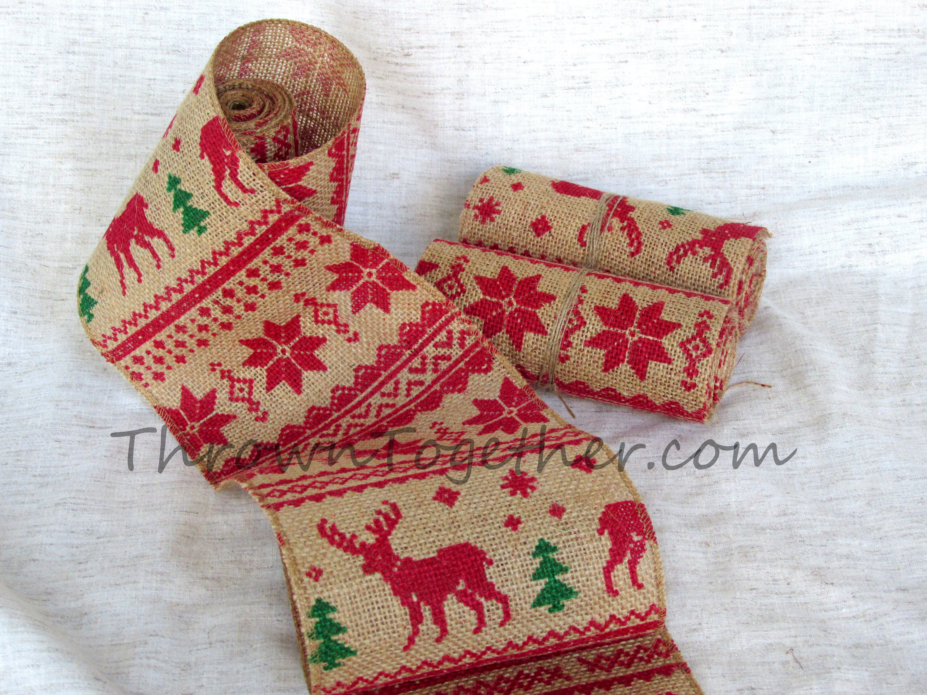 reindeer christmas print burlap ribbon 5in wide christmas garland christmas decor christmas deer burlap limited quantity print varies - Christmas Burlap Ribbon reindeer christmas print burlap ribbon 5in wide christmas garland christmas decor christmas deer burlap limited quantity print varies - Christmas Burlap Ribbon