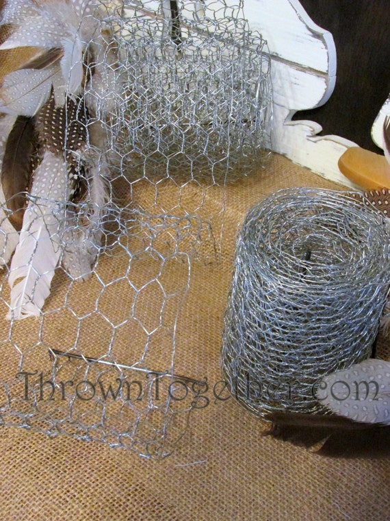 Items similar to Galvanized Chicken Wire Ribbon 4in X 9ft Small Link 1/