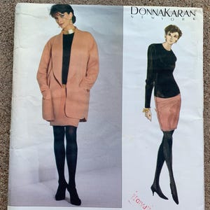 90s Vogue 2796 Pattern Vogue American Designer Donna KARAN New York, Misses&#39; Blazer Jacket & Dress // Size 8-10-12 Bust 31 1/2, 32 1/2, 34