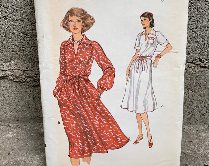 70s Vogue 9769 Misses' Pullover Dress and Belt // Size 12 - Etsy