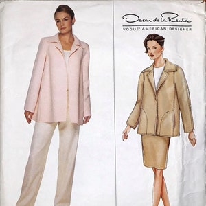 Patrón Vogue 2408, Oscar de la Renta, Diseñador estadounidense de Vogue, Chaqueta, falda y pantalones Misses // Tallas 12, 14, 16