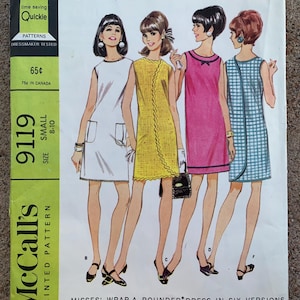 60s McCall&#39;s 9119 Pattern Misses&#39; Wrap-A-Rounder Dress in 6 Versions // Size Small 8 - 10 Bust 30 - 31