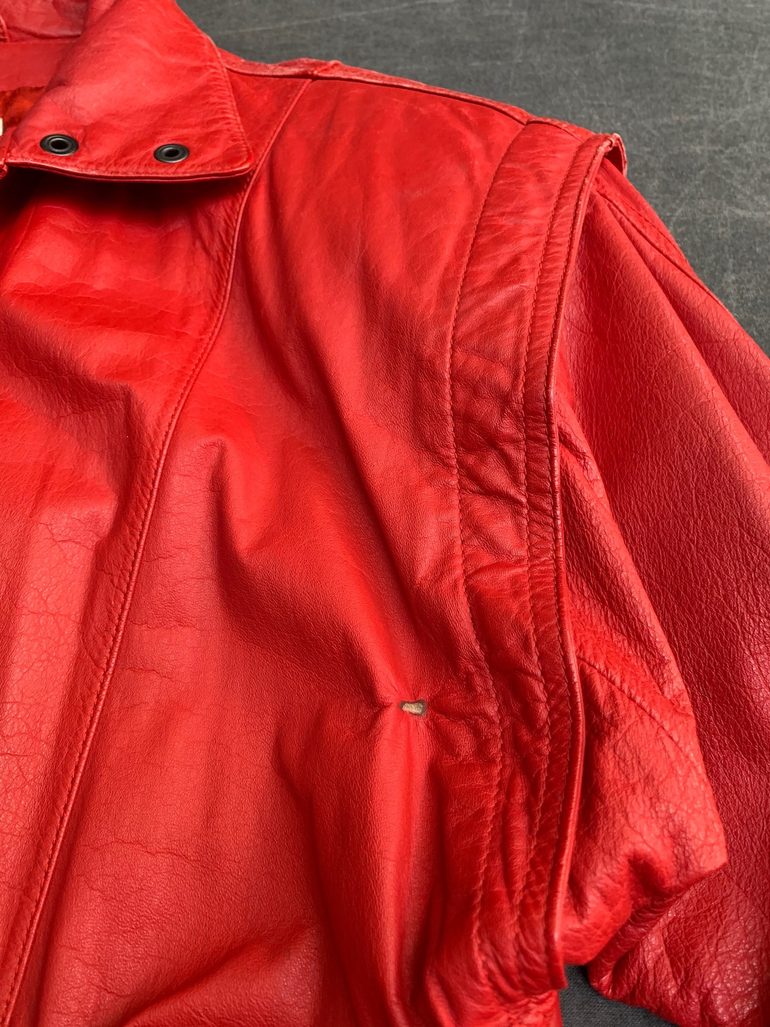 80s Red Leather Jacket by Georgetown Leather Design Michael - Etsy