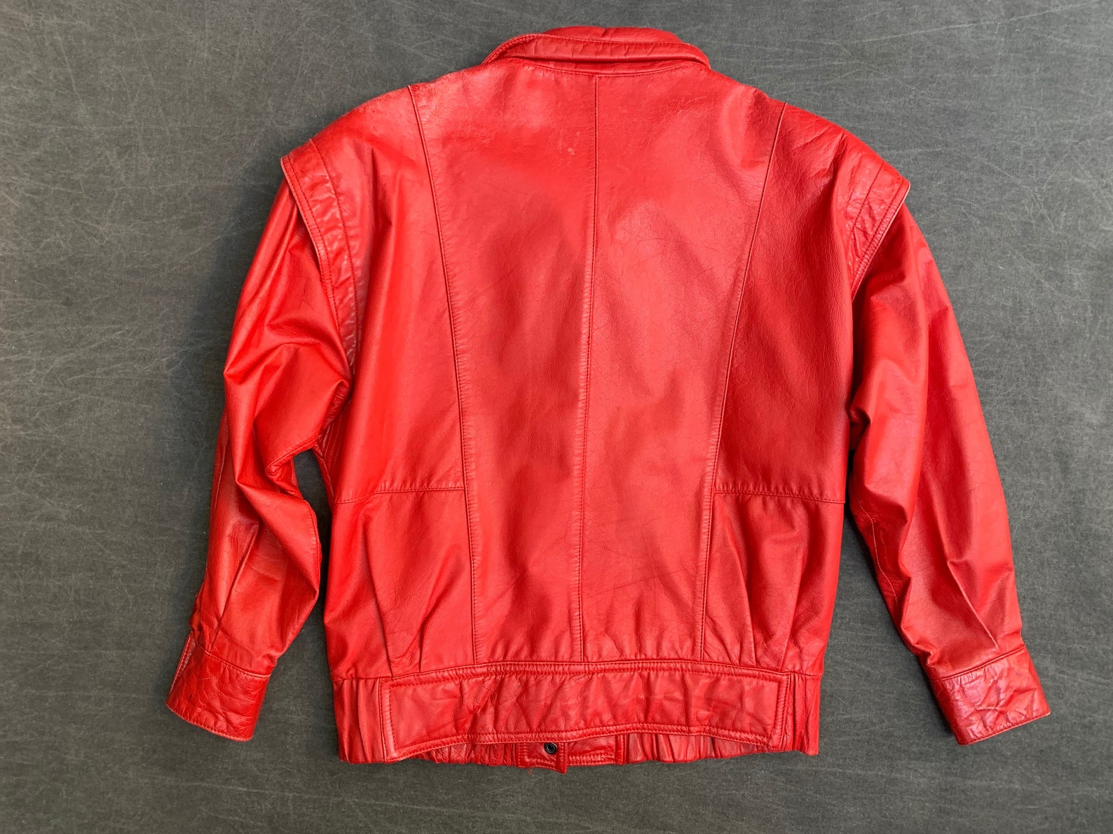 80s Red Leather Jacket by Georgetown Leather Design Michael | Etsy