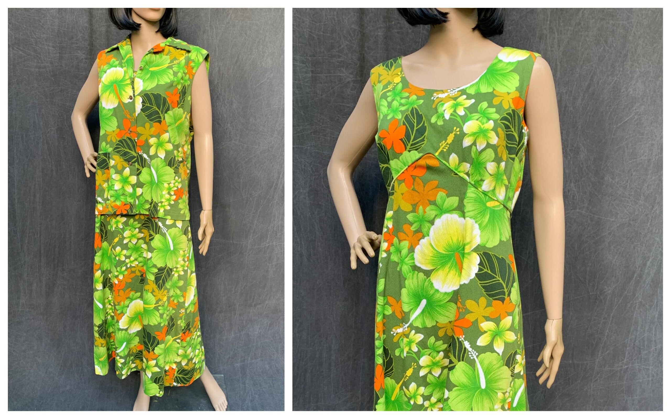 hawaiian dress and matching shirt