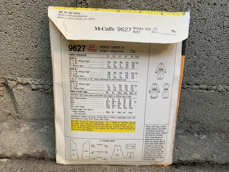 60s McCall's 9627 Pattern Misses' Dress in Three | Etsy