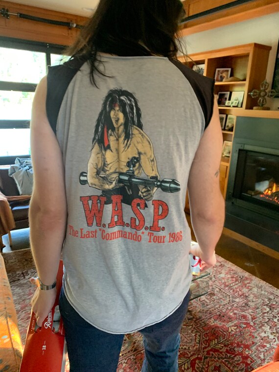 1986 W.A.S.P. Tour T-Shirt 'The Last Commando Tou… - image 3