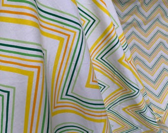 Sábana encimera vintage Cannon Monticello tamaño individual con rayas de rayos de sol y estampado de chevrones degradados