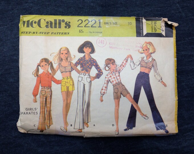 60s Mccall's 2221 Pattern // Girls Separates Shirts Pants - Etsy