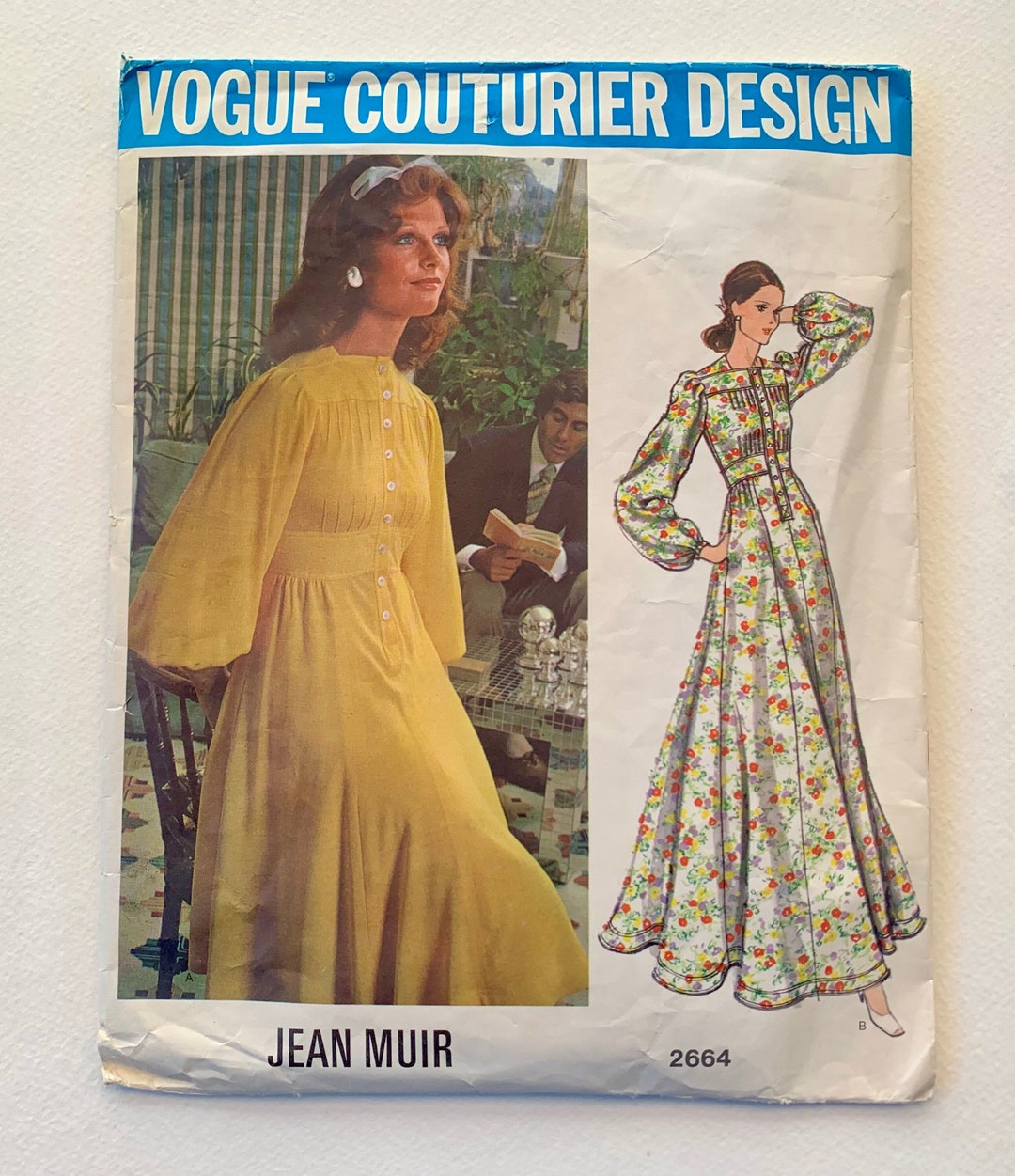 1972 Jean Muir Vogue 2664 Couturier Design Pattern Misses' Evening ...