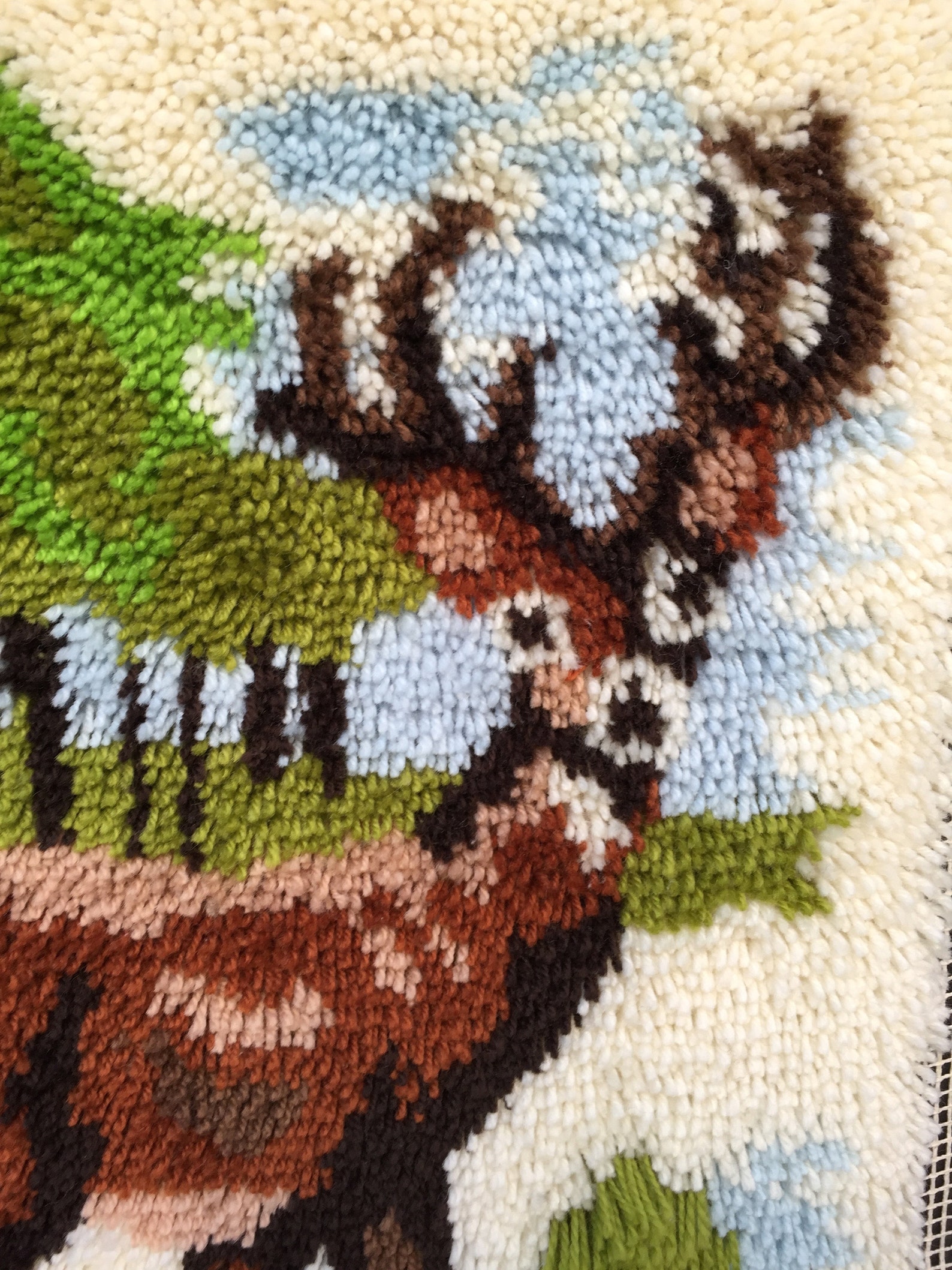 70s Latch Hook Rug Deer in the Meadow HiLo Wall Hanging Rugs Etsy