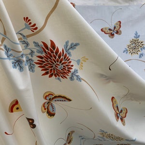 Vintage Cannon Monticello TWIN Sized Flat Sheet, &#39;Chloe&#39; Butterfly & Floral Design Single Size Top Sheet