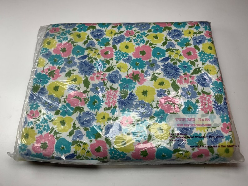 60s Dan River Dantrel TWIN FLAT Sheet Muslin Mid Century Pink Etsy