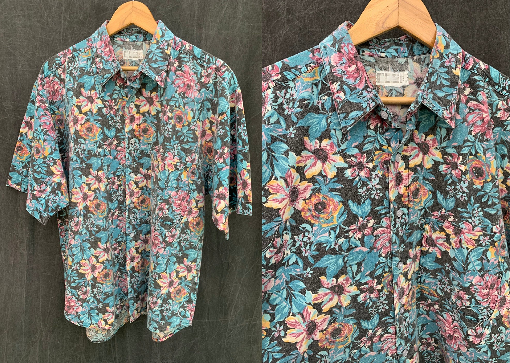 80s Floral Shirt by Cosi L'uomo Short Sleeve Men's Shirt, Unisex