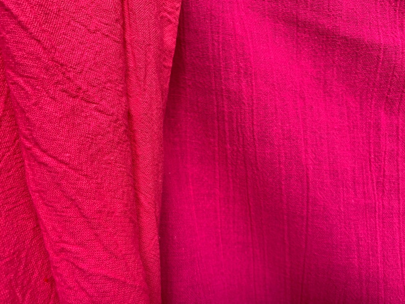 80s Crinkle Cotton Solid Fuchsia Coral Pink 52 W x 134 L = 3.7 Yards