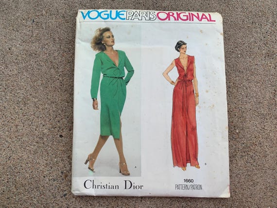 70s Vogue 1660 Pattern Christian DIOR Vogue Paris Original Misses' Dress //  Size 8 Bust 31-1/2 Uncut - Etsy