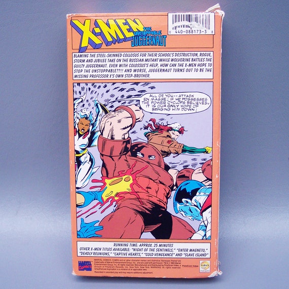 Vintage 1993 X Men Cartoon The Unstoppable Juggernaut Vhs Tape Box
