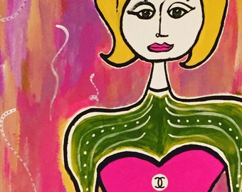 Solo Celebration In Chanel - Original Painting by listed American Artist Lorna Wallace