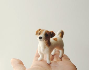 Custom Made Dog Portrait, SMALL SIZE, Personalized Felt Miniature: Jack Russell Terrier or any other breed - made to order