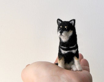 Custom Made Pet Portrait, SMALL SIZE, Personalized Felt Miniature Dog: Shiba Inu or any other dog breed