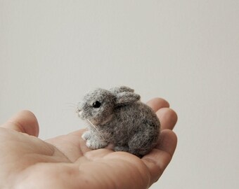 Needle Felted Rabbit, Lifelike Felt Rabbit Miniature: will be made from your photos - American Chinchilla or any other breed
