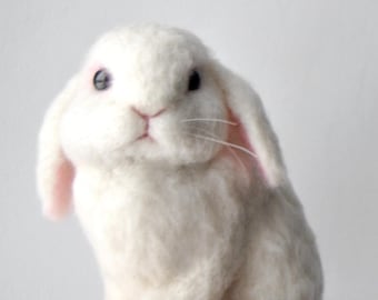 Needle Felted Rabbit, Custom Made, Handmade Bunny, Lop Eared Rabbit, Holland Lop or any other breed - made to order