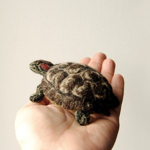 Custom Made Pet Portrait, Needle felted Tortoise, Red-eared slider or any other type - made to order
