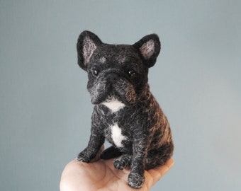 French Bulldog, Needle Felted Dog, Custom Made Dog Portrait, French Bulldog or any other breed - MEDIUM SIZE