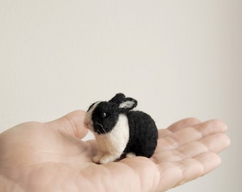 Needle Felted Rabbit, Lifelike Felt Rabbit Miniature: will be made from your photos - Dutch Rabbit or any other breed