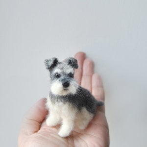 Custom Made Pet Portrait, SMALL SIZE, Needle Felted Dog, Miniature Schnauzer or any other breed