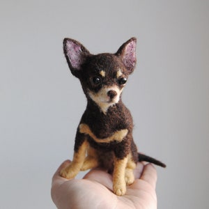 Needle Felted Chihuahua, Custom Made Dog Portrait, Chihuahua or any other breed - made to order