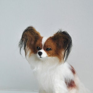 Custom Made Dog Portrait, Needle Felted Felted Dog, Papillon or any other breed - made to order