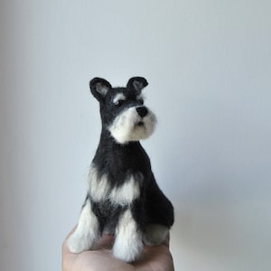 Needle Felted Schnauzer, Custom Made Dog Sculpture, Giant Schnauzer, Miniature Schnauzer or any other breed - made to order