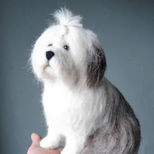 Old English Sheepdog, Needle Felted Dog, Custom Made Pet Portrait, Old English Sheepdog, Bearded Collie or any other breed - made to order