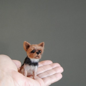 Custom Made Pet Portrait, SMALL SIZE, Personalized Felt Miniature Dog: Yorkshire Terrier or any other breed