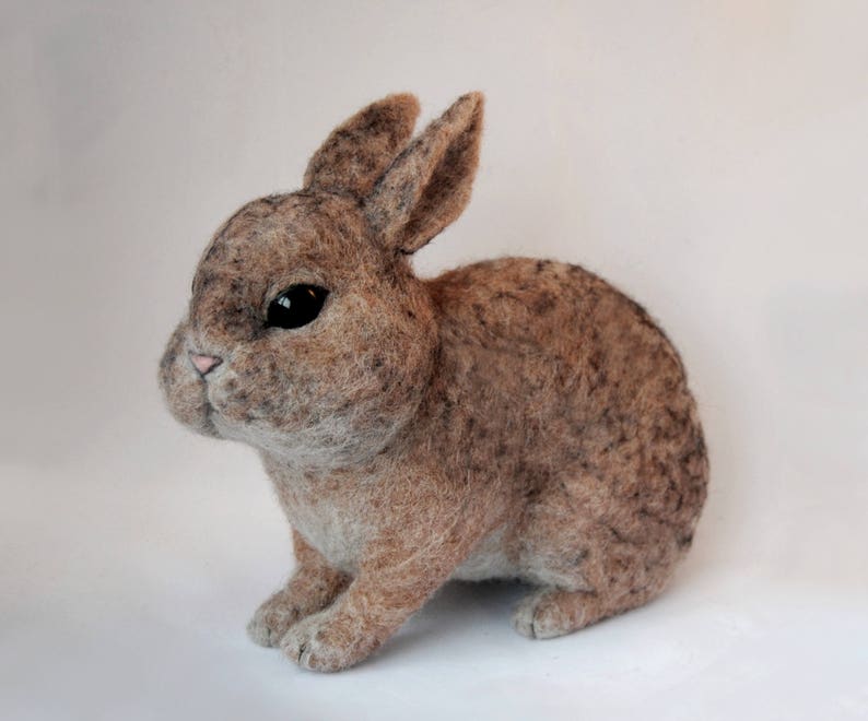 Custom Made Rabbit, Needle Felted Rabbit, Handmade Lifelike Felt Rabbit: Seal Point Dwarf Lop, Holland Lop, French Lop or any other breed image 5