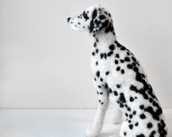 Needle Felted Dog, Custom Made Dog Portrait, Dalmatian or any other breed - made to order