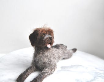 Custom Wirehaired Pointing Griffon, Needle Felted Dog: Deutsch Drahthaar, German Shorthaired Pointer or any other breed