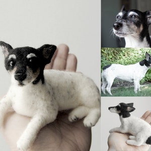 Needle Felted Dog, Custom Made 3D Dog Portrait - made to order - MEDIUM SIZE