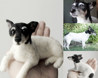 Needle Felted Dog, Custom Made 3D Dog Portrait - made to order - MEDIUM SIZE