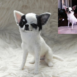 Needle Felted Chihuahua, Custom Made Dog Portrait, Chihuahua or any other breed made to order image 8