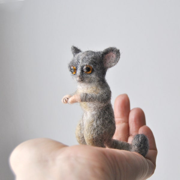 Custom Made Pet Portrait, Needle felted Bush Baby- Galago or any other pet animal - made to order
