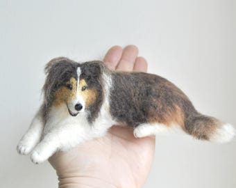 Custom Needle Felted Pet, Dog Sculpture, Made to Order- Shetland Sheepdog, Collie or any other breed