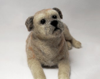 Needle Felted Border Terrier, Custom Made Pet Sculpture, Needle Felted Dog; Border Terrier or any other breed - made to order