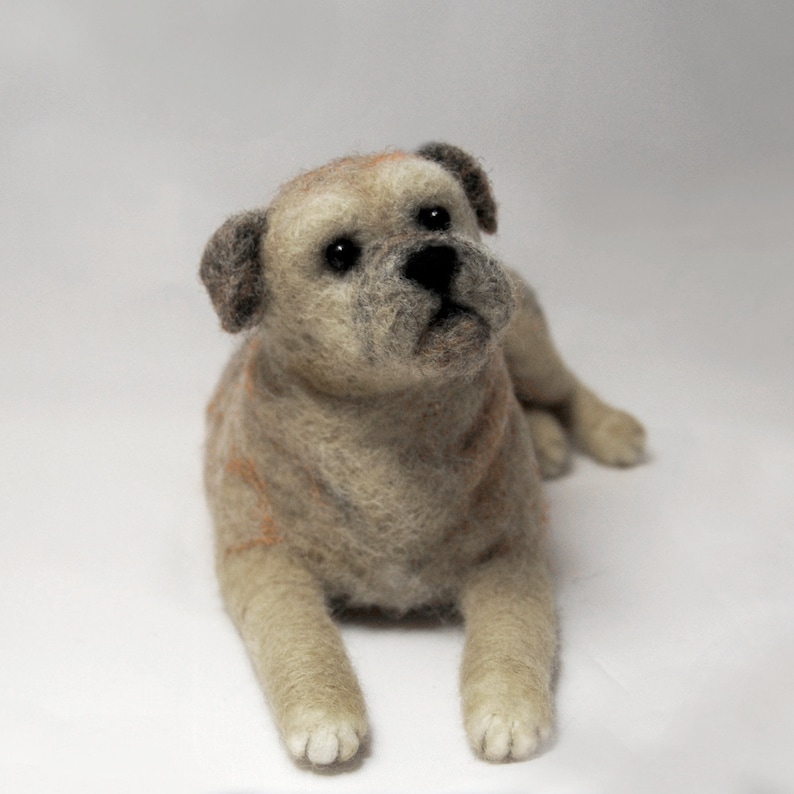 Needle Felted Border Terrier, Custom Made Pet Sculpture, Needle Felted Dog Border Terrier or any other breed made to order image 1