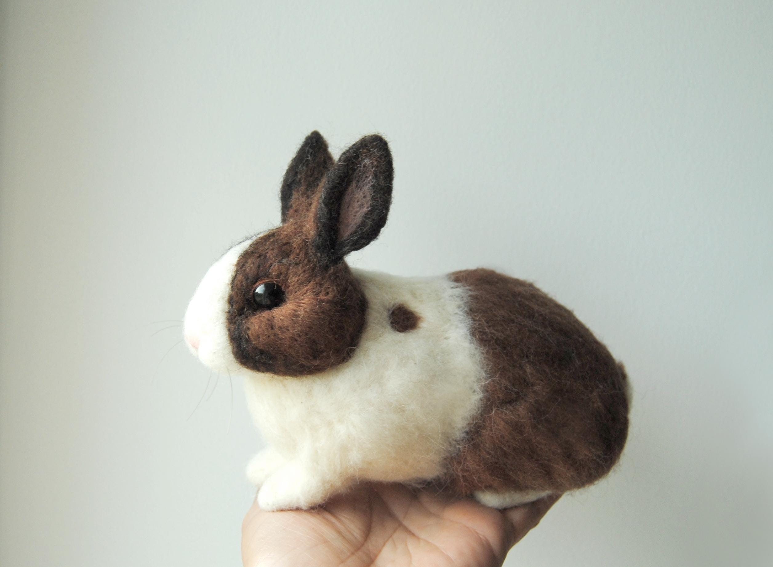 Custom Made Rabbit, Needle Felted Rabbit, Handmade Lifelike Felt Rabbit ...