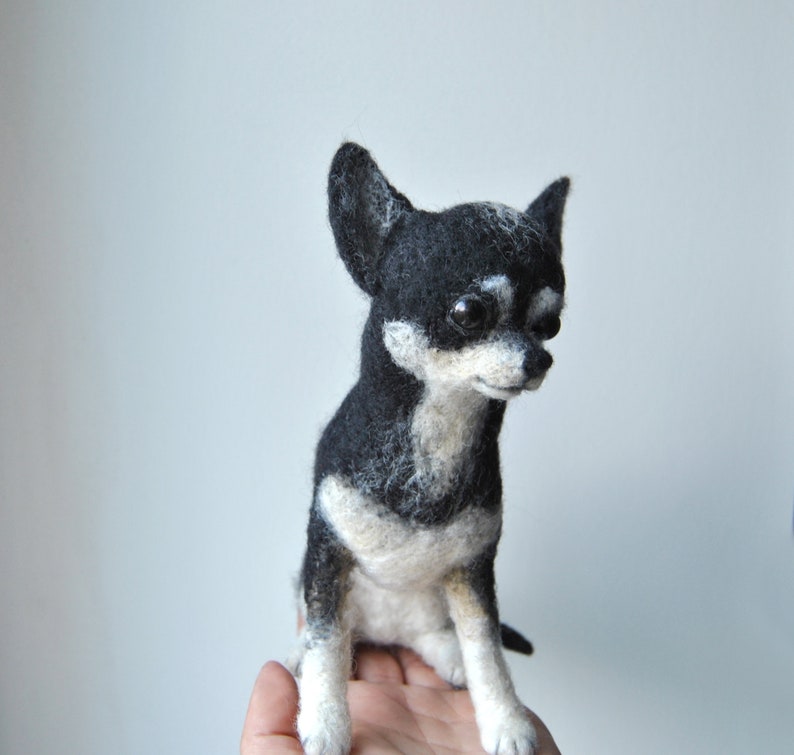 Needle Felted Chihuahua, Custom Made Dog Portrait, Chihuahua or any other breed made to order image 7