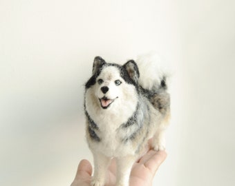 Custom Made Felt Dog 3D Portrait,  Alaskan Malamute, Siberian Husky, Samoyed dog or any other breed - made to order