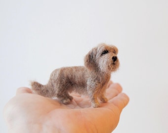 Long Haired Dachshund, Custom Made Pet Portrait, Needle Felted Miniature Dog- will be made from your photos