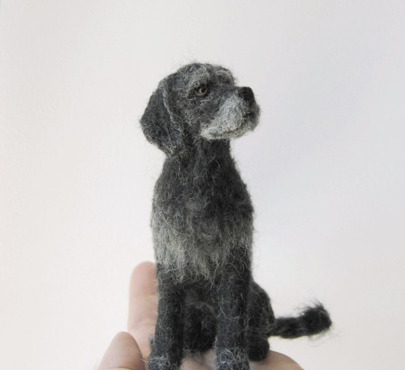 Needle Felted Dog, Custom Made Dog Portugese Water Dog or any other breed made to order image 1